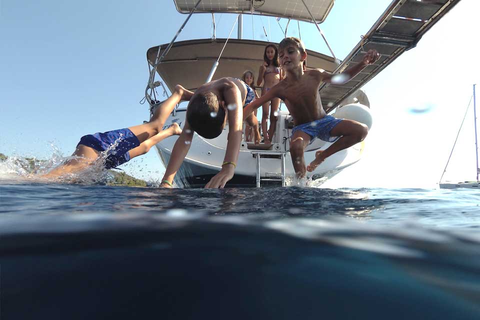 CTS Family Sailing Holidays Greece kids sailing school dips